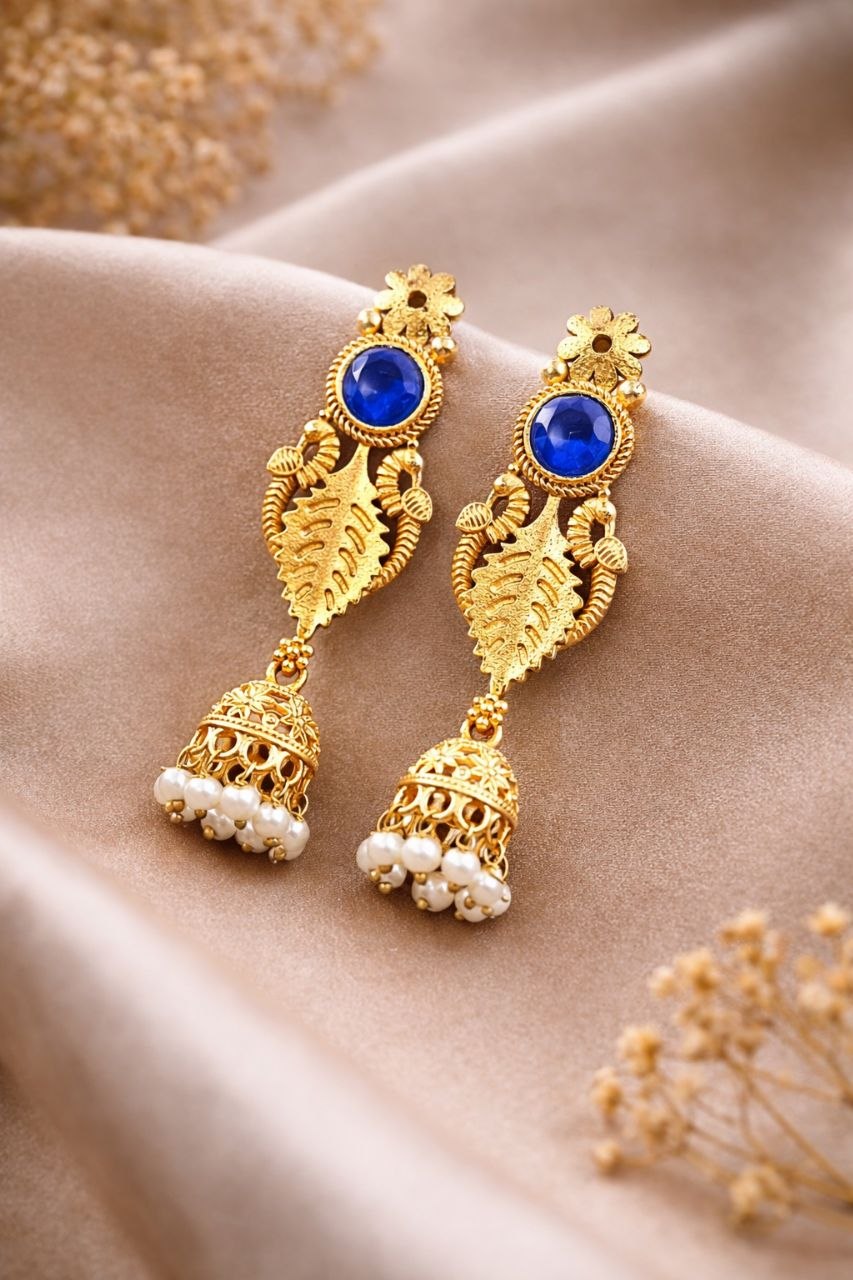 Designer Gold Plated Earring Premium Style for Gorgeous Party Wear Look 6 Designer Gold Plated Earring stylish brass jewelry design