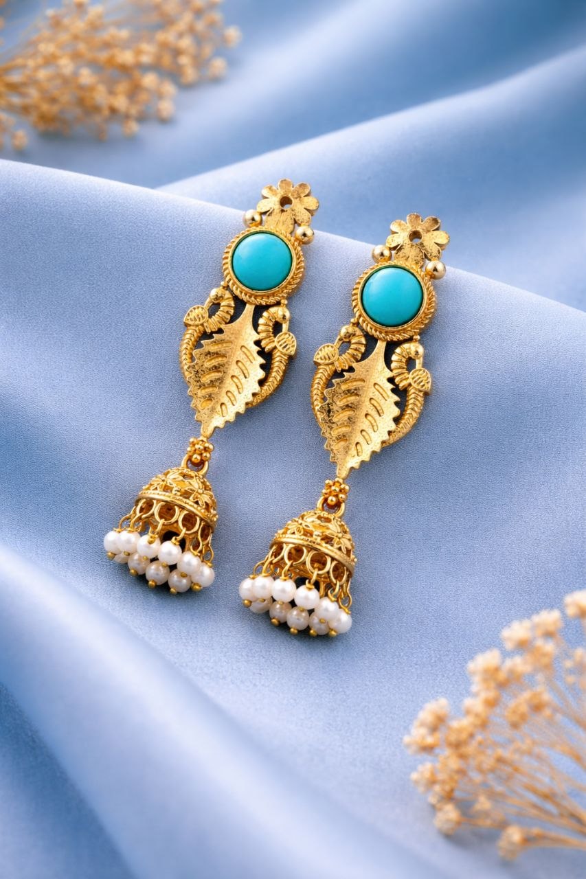 Designer Gold Plated Earring Premium Style for Gorgeous Party Wear Look 7 Designer Gold Plated Earring stylish brass jewelry design