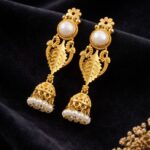 Designer Gold Plated Earring Premium Style for Gorgeous Party Wear Look - White pearl