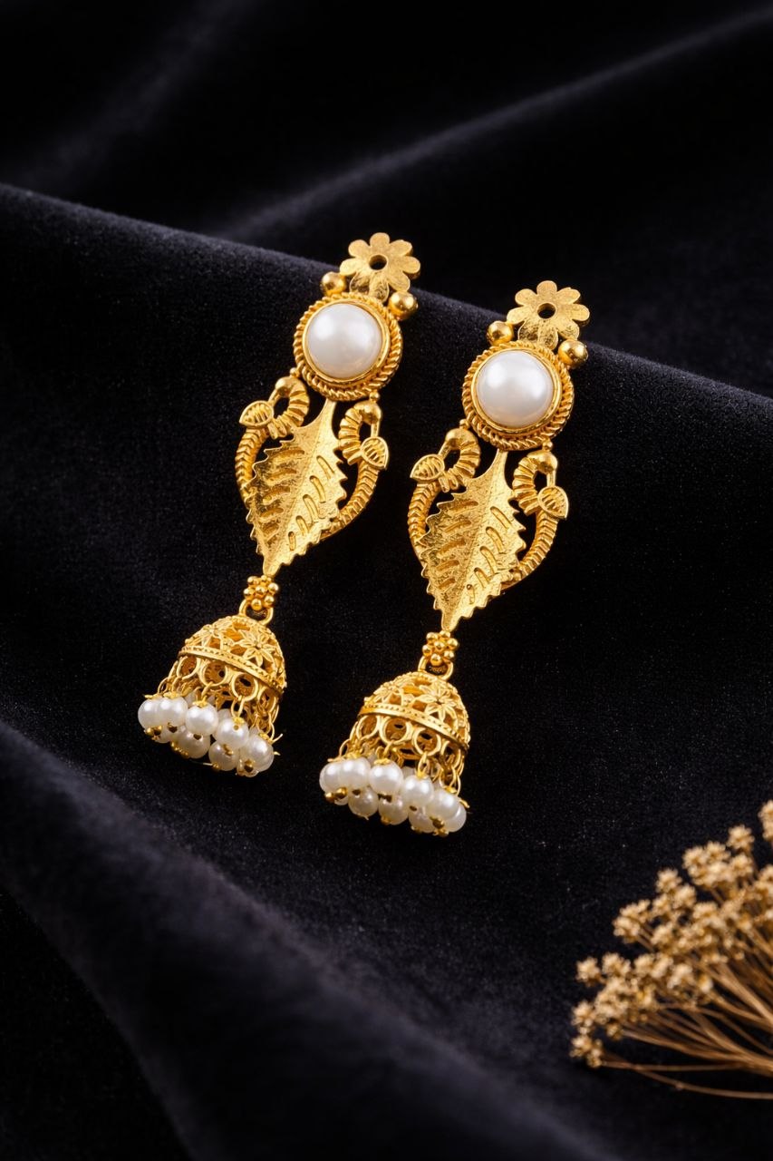 Designer Gold Plated Earring Premium Style for Gorgeous Party Wear Look 10 Designer Gold Plated Earring stylish brass jewelry design