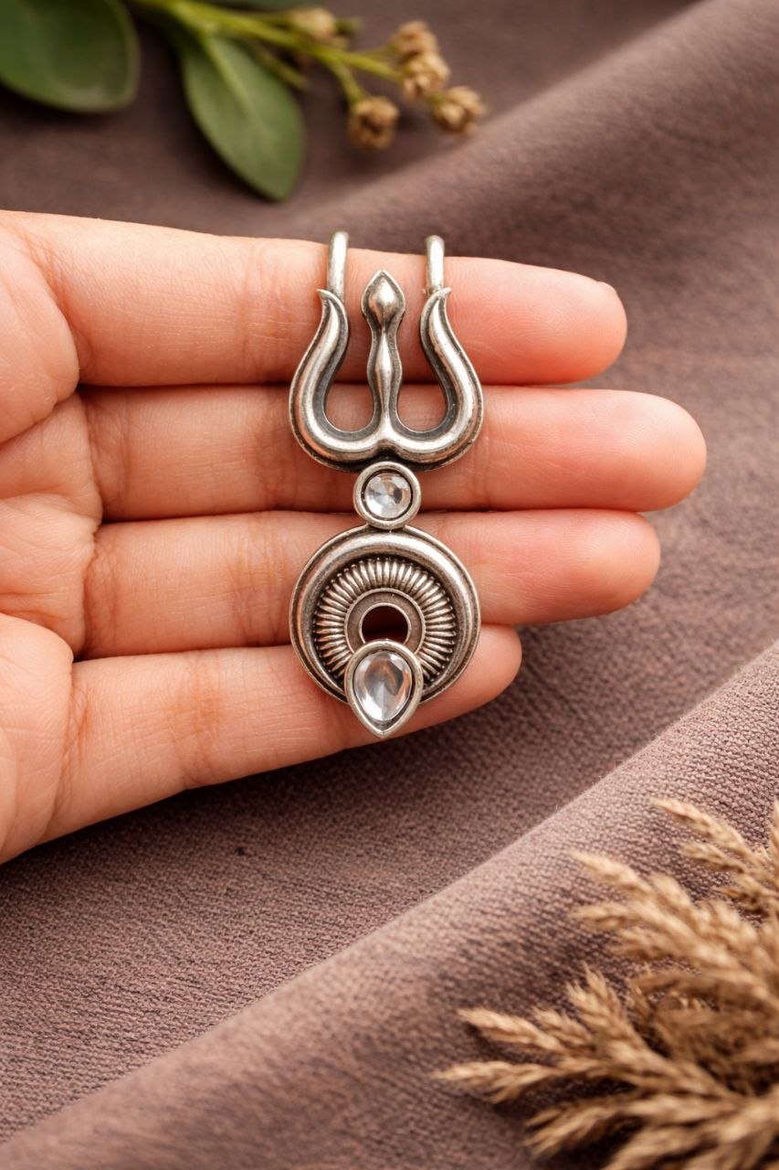 Oxidized Trishul Hairpin Unique Divine Design Jewelry For Women 6 Oxidized Trishul Hairpin stylish brass jewelry design