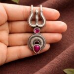 Oxidized Trishul Hairpin Unique Divine Design Jewelry For Women - "Red"