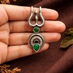 Oxidized Trishul Hairpin Unique Divine Design Jewelry For Women - "Green"