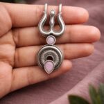 Oxidized Trishul Hairpin Unique Divine Design Jewelry For Women - ''BabyPink''