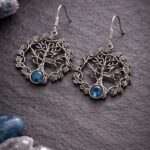 Unique Oxidized Tree Earring Design with Premium Artistic Everyday Wear Jewelry - Blue