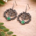 Unique Oxidized Tree Earring Design with Premium Artistic Everyday Wear Jewelry - "MInt"