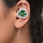 Handmade Earcuff Unique Stylish Design with Elegant Premium Party Wear Look - "Green"