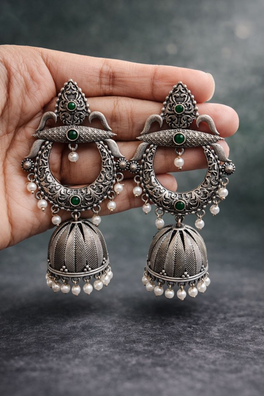 Silver Jhumka Earring Gorgeous Traditional Design with Elegant Shine Jewelry For Women 7 Silver Jhumka Earring stylish brass jewelry design