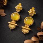 Royal Gold Plated Earring Traditional Design with Lightweight Jewelry For Women - "Yellow"