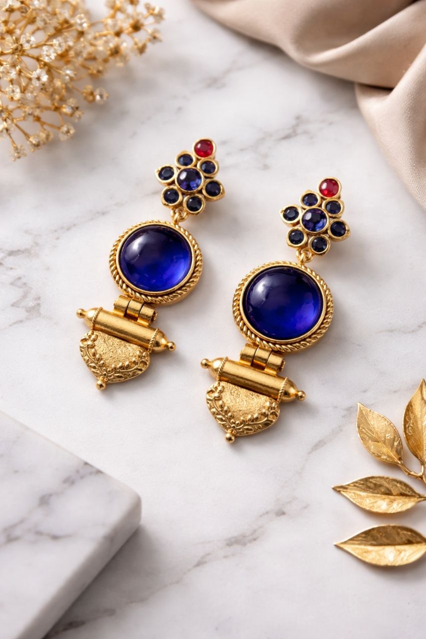 Royal Gold Plated Earring Traditional Design with Lightweight Jewelry For Women 7 Royal Gold Plated Earring stylish brass jewelry design