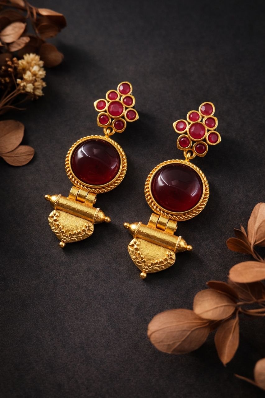 Royal Gold Plated Earring Traditional Design with Lightweight Jewelry For Women 6 Royal Gold Plated Earring stylish brass jewelry design