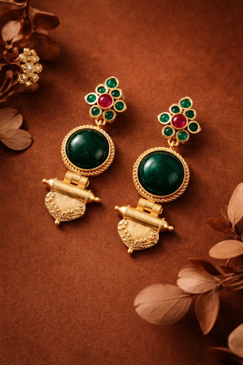 Royal Gold Plated Earring Traditional Design with Lightweight Jewelry For Women 4 Royal Gold Plated Earring stylish brass jewelry design