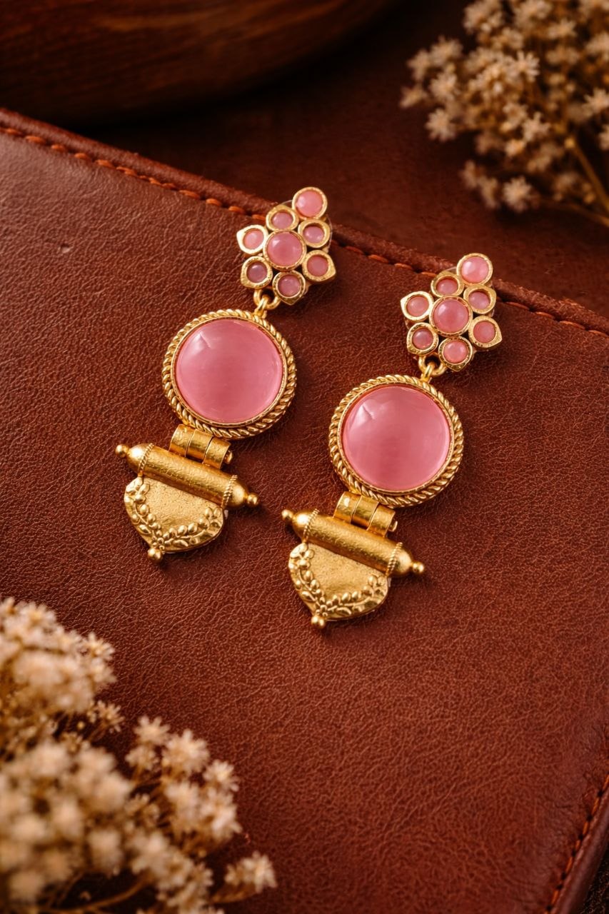 Royal Gold Plated Earring Traditional Design with Lightweight Jewelry For Women 2 Royal Gold Plated Earring stylish brass jewelry design