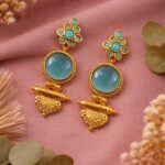 Royal Gold Plated Earring Traditional Design with Lightweight Jewelry For Women - "Aqua"