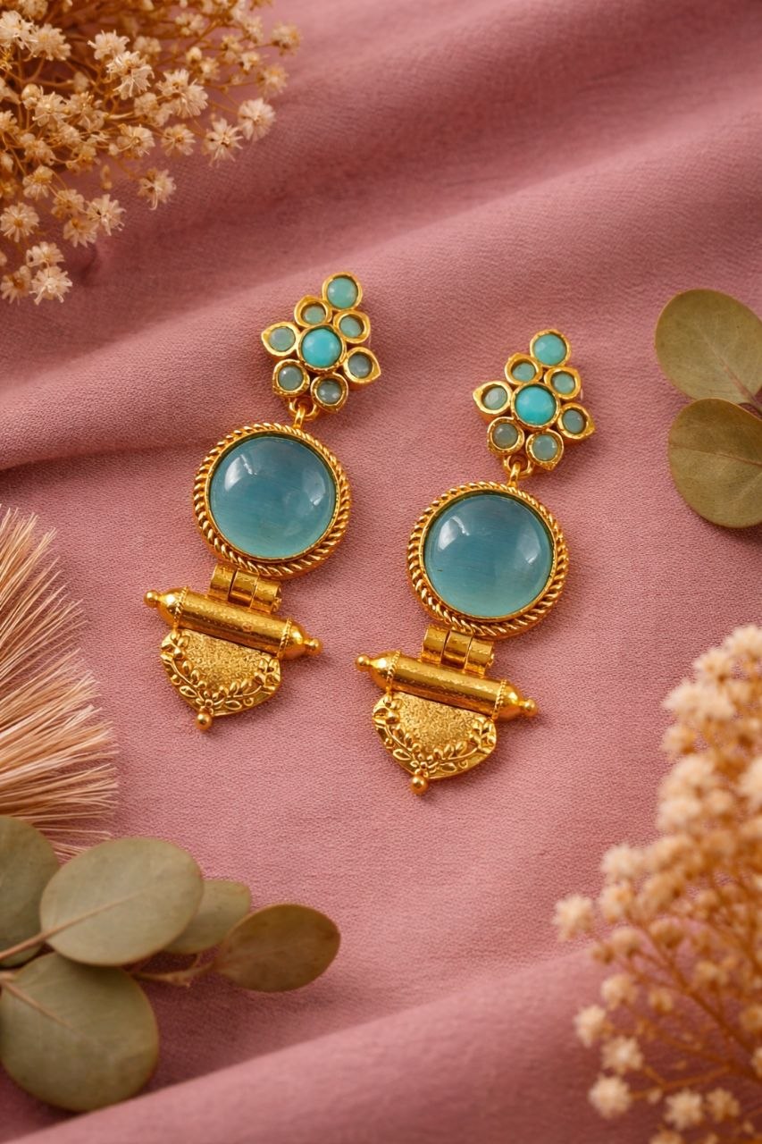 Royal Gold Plated Earring Traditional Design with Lightweight Jewelry For Women 1 Royal Gold Plated Earring stylish brass jewelry design