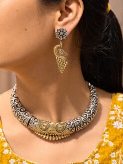 Peacock Hasli Necklace stylish brass jewelry design