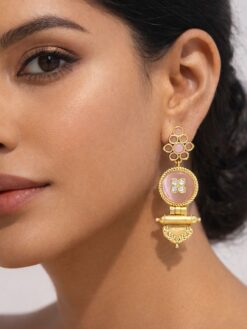 Ethnic Gold Plated Earring stylish brass jewelry design