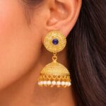 Gold Plated Jhumka Design for Gorgeous Festive Wear Look