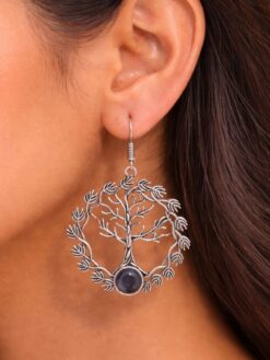 Oxidized Tree Earring stylish brass jewelry design