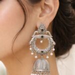 Silver Jhumka Earring Gorgeous Traditional Design with Elegant Shine Jewelry For Women
