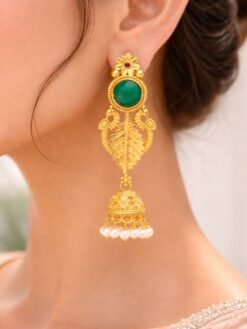 Designer Gold Plated Earring stylish brass jewelry design