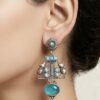 Silver Elephant Earring oxidized brass earrings with detailed elephant design traditional jewelry
