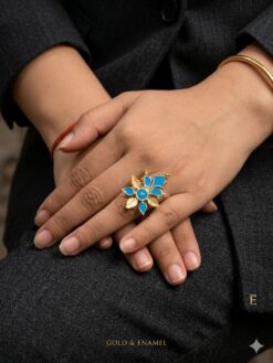 _Meenakari Floral Ring stylish brass jewelry design