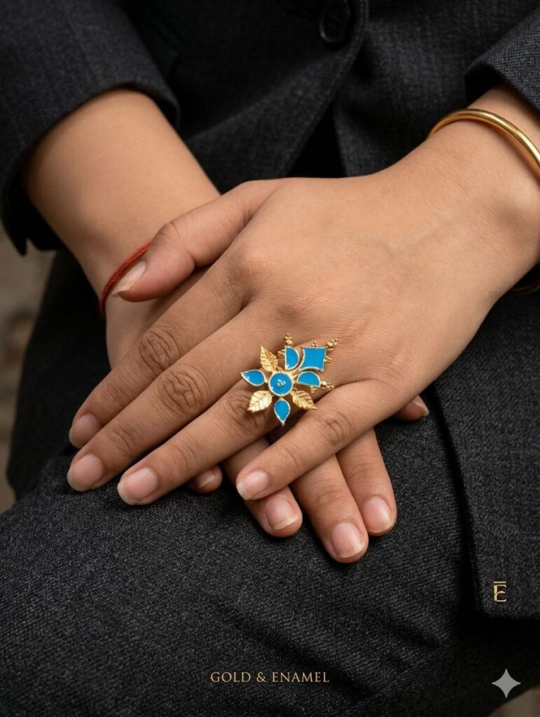 Meenakari Floral Ring Gorgeous Handcrafted Design for Traditional Look