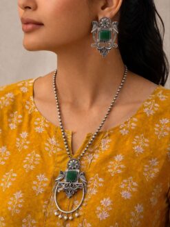 Peacock Necklace Set stylish brass jewelry design