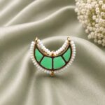 Bulk 76 Meenakari Moon Ring Elegant Stunning Traditional Design for Graceful Women - "Mint