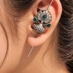 Silver Lotus Earcuff with Graceful Traditional Inspired Statement Jewelry