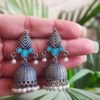 Elegant Leaf Design Jhumka Traditional Oxidized Brass Earrings for Women