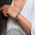 Bulk 76 Elegant Antique Silver Bangle with Beautiful Design for Women - "Baby Pink"