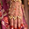 Graceful Ethnic Butterfly Hathphool for Elegant Traditional Bridal Hand Jewelry 3 Ethnic butterfly hathphool gold plated brass traditional hand jewelry for women