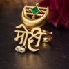 Gold Plated Moksh Ring Stunning Elegant Design for Graceful Traditional Look 9 Gold Plated Moksh Ring stylish brass jewelry design