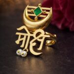 Bulk 16 Gold Plated Moksh Ring Stunning Elegant Design for Graceful Traditional Look - Green