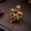 Goldplated Enamel Ring Elegant Premium Design for Stylish Traditional and Modern Wear 19 Goldplated Enamel Ring stylish brass jewelry design