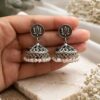 Silver Lotus Jhumka Elegant Dazzling Traditional Earrings for Graceful Women 11 Silver Lotus Jhumka stylish brass jewelry design