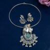 Lord Ganesha Hasli Stunning Two Tone Necklace for Graceful Festive Look 11 Lord Ganesha Hasli stylish brass jewelry design