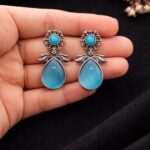 Drop Earring Studs Elegant Jewelry for Glamorous Everyday and Party Wear - "Aqua"
