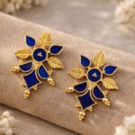 Handmade Floral Earring Leaf Design for Graceful Everyday Wear - Blue