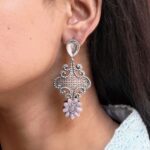 Bulk 106 Stunning Silver Flower Dangler with Elegant Ethnic Appeal - "Baby Pink"