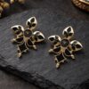 Gold-Plated Enamel Earring stylish brass jewelry design