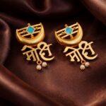 Gold Plated Moksh Earrings Elegant Stunning Traditional Jewelry for Women - "Aqua"