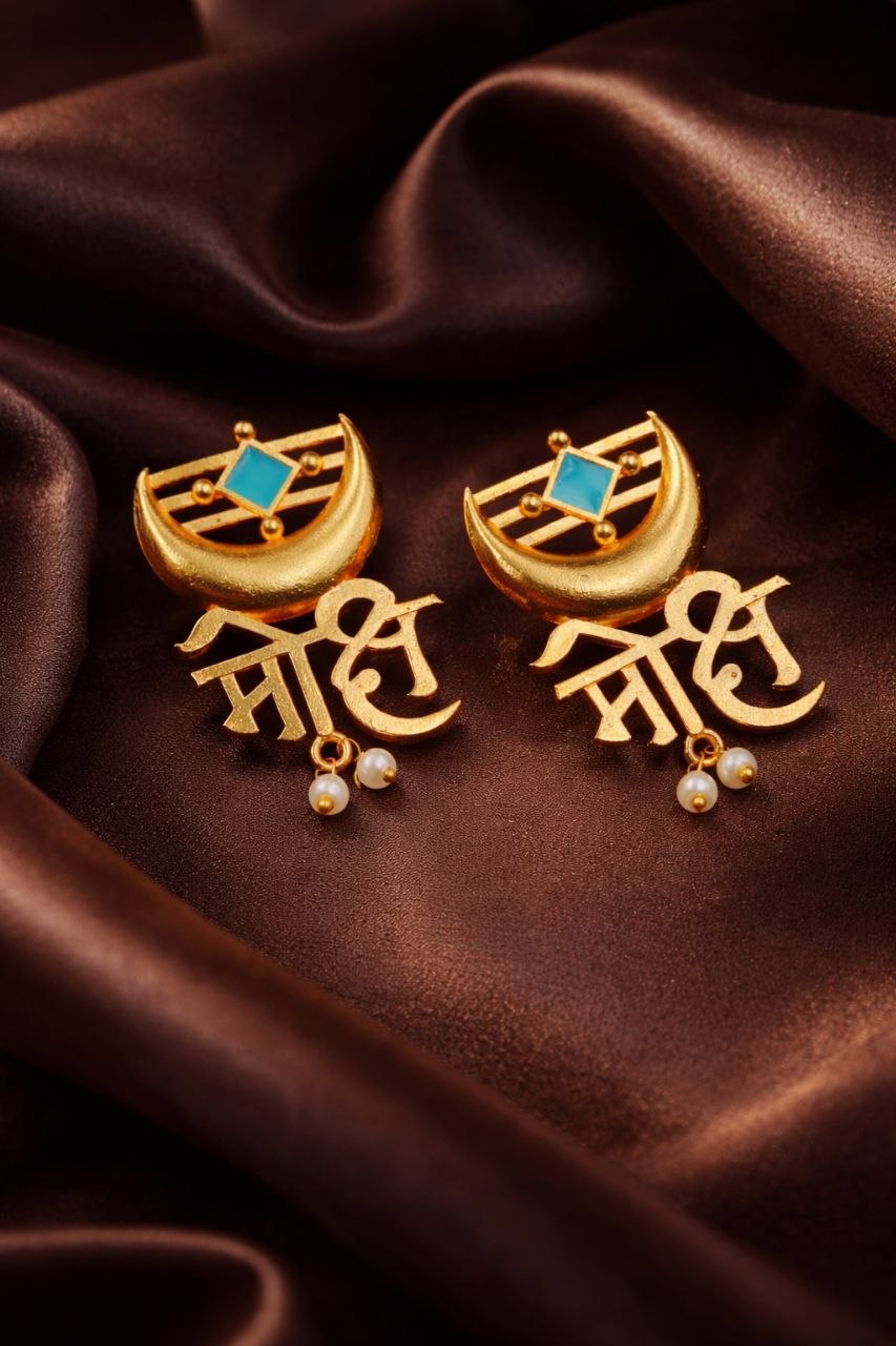 Gold Plated Moksh Earrings Elegant Stunning Traditional Jewelry for Women 3 Gold Plated Moksh Earrings stylish brass jewelry design