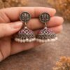 Silver Lotus Jhumka Elegant Dazzling Traditional Earrings for Graceful Women 12 Silver Lotus Jhumka stylish brass jewelry design