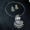 Lord Ganesha Hasli Stunning Two Tone Necklace for Graceful Festive Look 12 Lord Ganesha Hasli stylish brass jewelry design