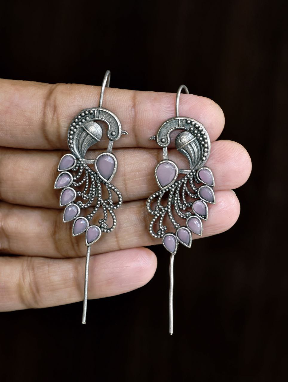 Graceful Ethnic Peacock Earcuff with Exquisite Traditional Detailing 8 Ethnic Peacock Earcuff brass traditional ear jewelry for festive occasions