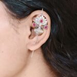 Silver Lotus Earcuff with Graceful Traditional Inspired Statement Jewelry