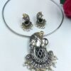 Lord Ganesha Hasli Stunning Two Tone Necklace for Graceful Festive Look 13 Lord Ganesha Hasli stylish brass jewelry design